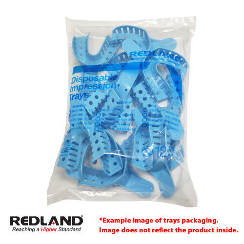 REDLAND DENTAL Impression Trays Perforated 12 Pieces/Bag (3 Bags OR 5 Bags)