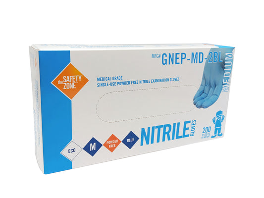 The Safety Zone Medical Grade Single Use Powder Free Nitrile Exam Gloves