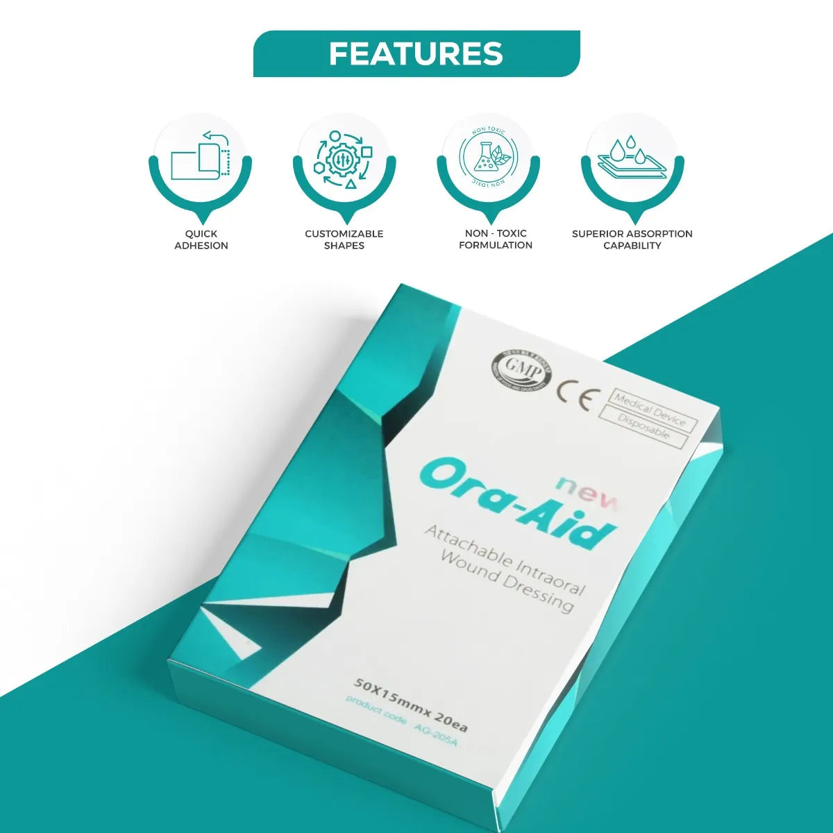 Ora-Aid Attachable Intra-oral Wound Dressing 25x15mm, 20/pack