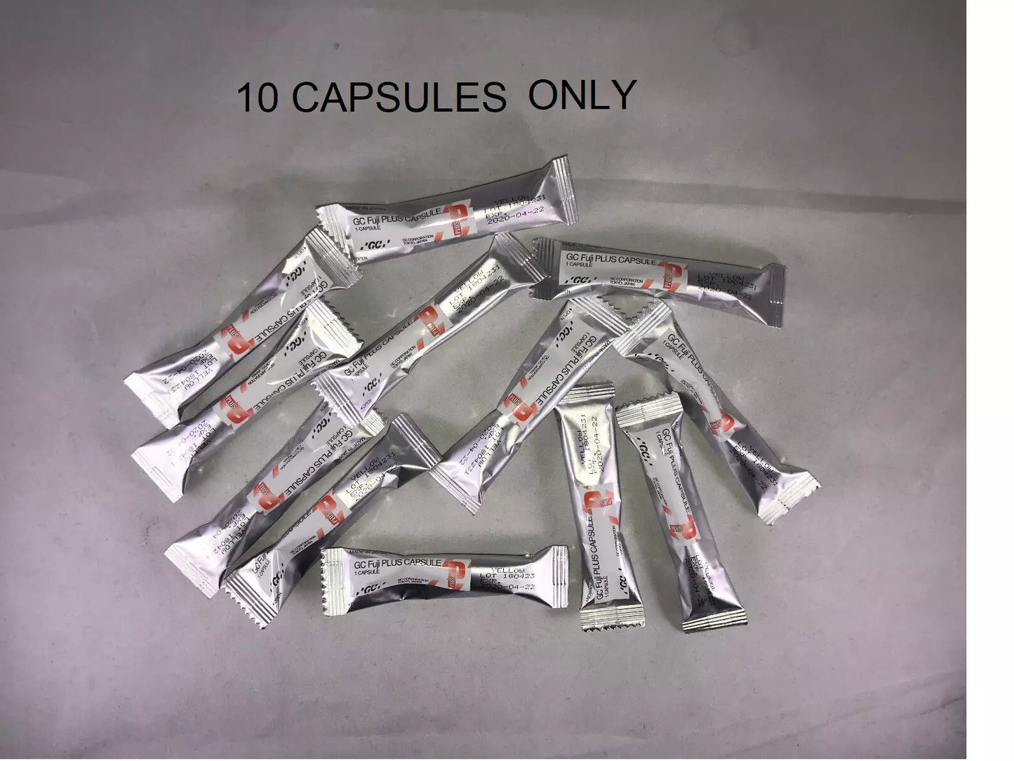 GC FUJI PLUS LUTING CEMENT YELLOW - 10 CAPSULES EXP :2026-12