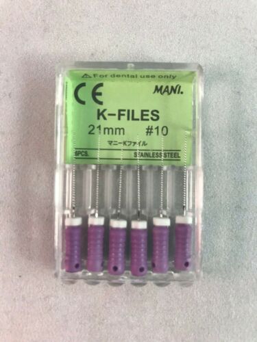Mani Dental Root Canal Endo Stainless Steel K-files All Sizes 30 Files/pk