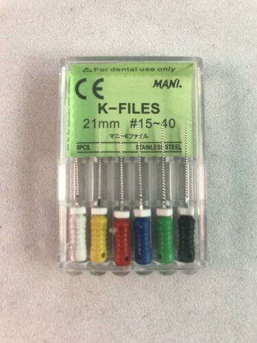 Mani Dental Root Canal Endo Stainless Steel K-files All Sizes 30 Files/pk