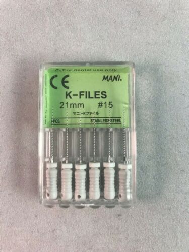 Mani Dental Root Canal Endo Stainless Steel K-files All Sizes 30 Files/pk