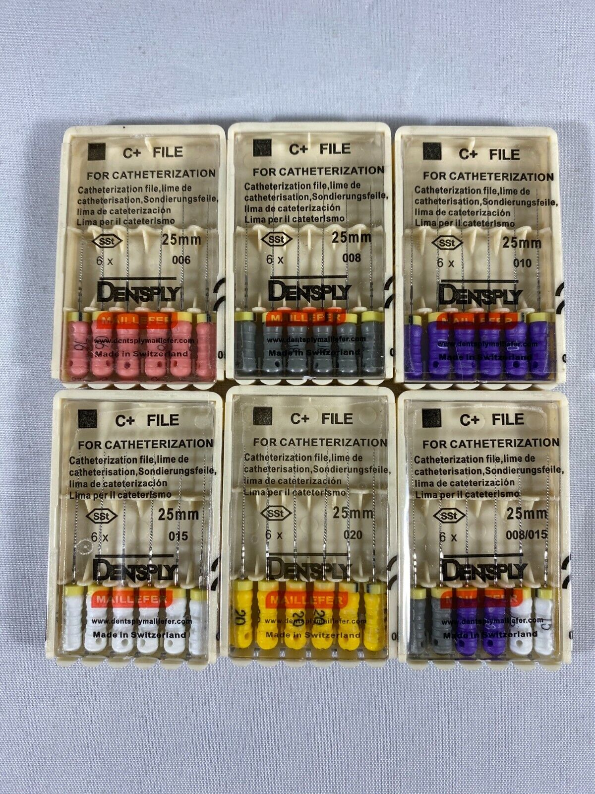 Dentsply Maillefer C+ file Endodontic stainless steel All sizes 6 files/pk