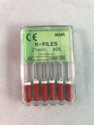Mani Dental Root Canal Endo Stainless Steel K-files All Sizes 30 Files/pk