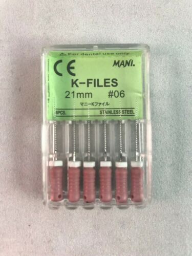 Mani Dental Root Canal Endo Stainless Steel K-files All Sizes 30 Files/pk