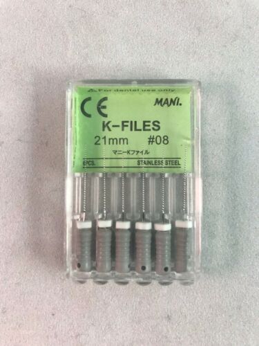 Mani Dental Root Canal Endo Stainless Steel K-files All Sizes 30 Files/pk