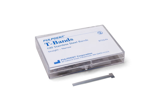 Pulpdent T-Bands BTSS/A 2X 100 Pk Stainless Steel Dental Straight Wide Narrow