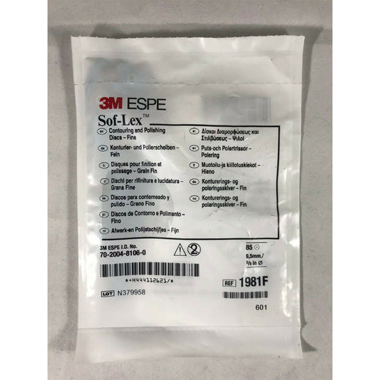 3M ESPE Fine Sof-Lex Countouring and Polishing Discs 9.5mm 3/8in 85pc 1981F