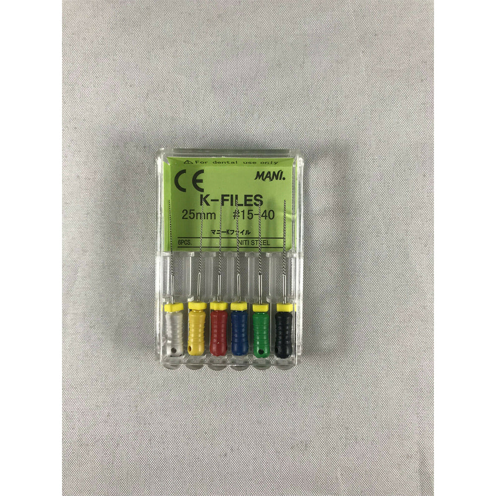 Mani Dental Root Canal Endo NiTi Steel K-files 21mm - 25mm All Sizes 30 Files/pk