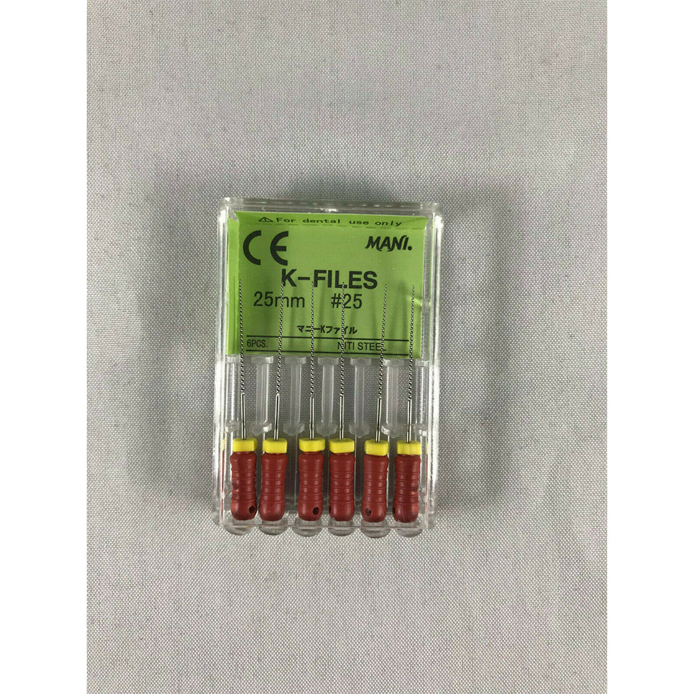 Mani Dental Root Canal Endo NiTi Steel K-files 21mm - 25mm All Sizes 30 Files/pk