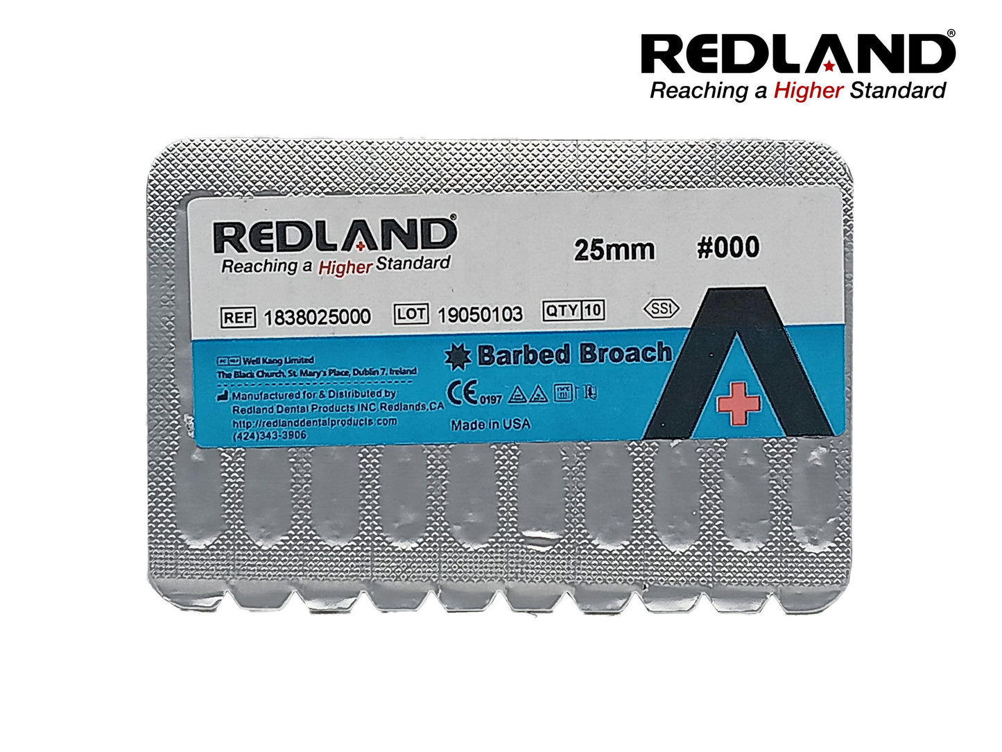 Redland Dental Endo Stainless Steel Barbed Broaches 25 mm (30 pc.)