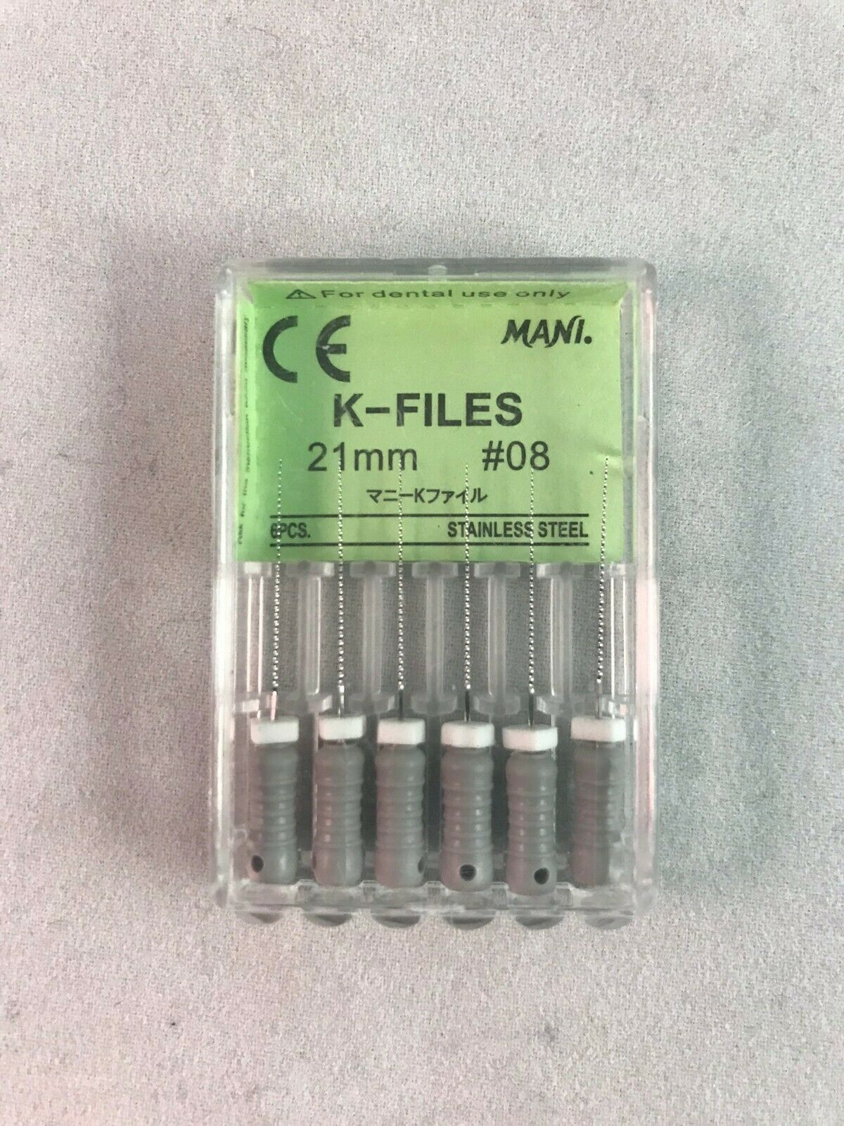 Mani Dental Root Canal Endo Stainless Steel K-files 21mm All Sizes 60 Files/pk