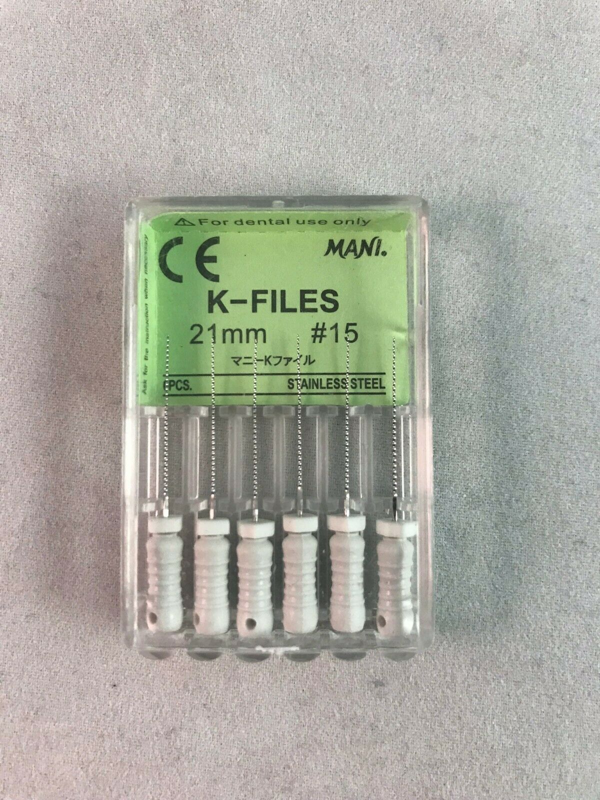 Mani Dental Root Canal Endo Stainless Steel K-files 21mm All Sizes 60 Files/pk