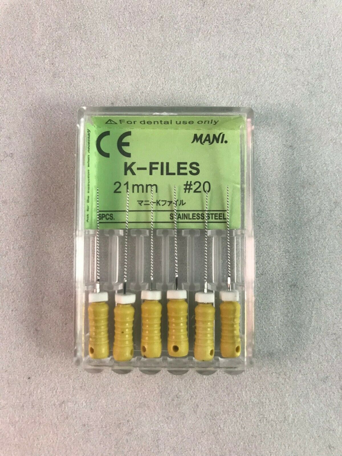 Mani Dental Root Canal Endo Stainless Steel K-files 21mm All Sizes 60 Files/pk
