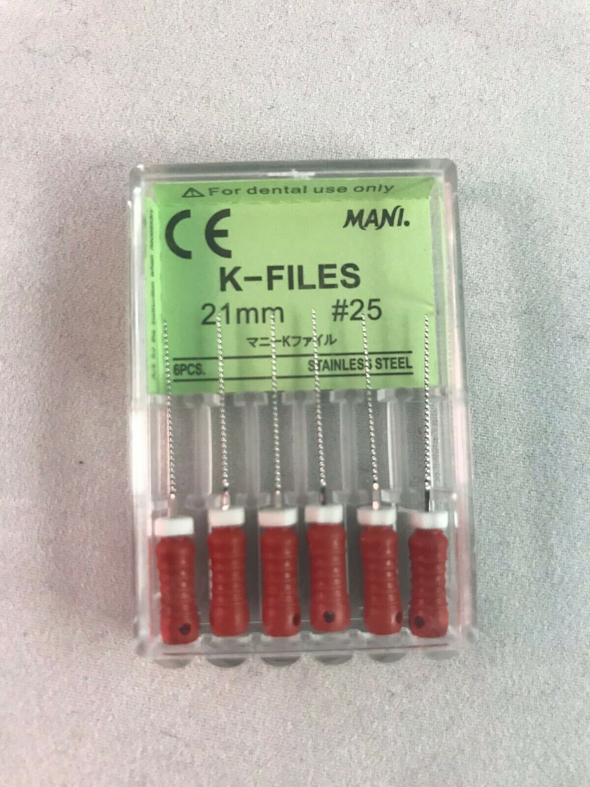 Mani Dental Root Canal Endo Stainless Steel K-files 21mm All Sizes 60 Files/pk