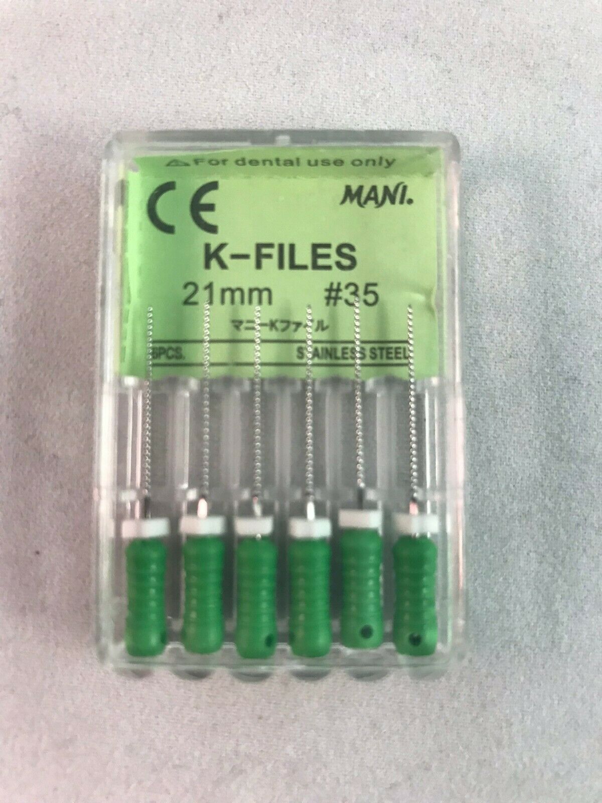 Mani Dental Root Canal Endo Stainless Steel K-files 21mm All Sizes 60 Files/pk