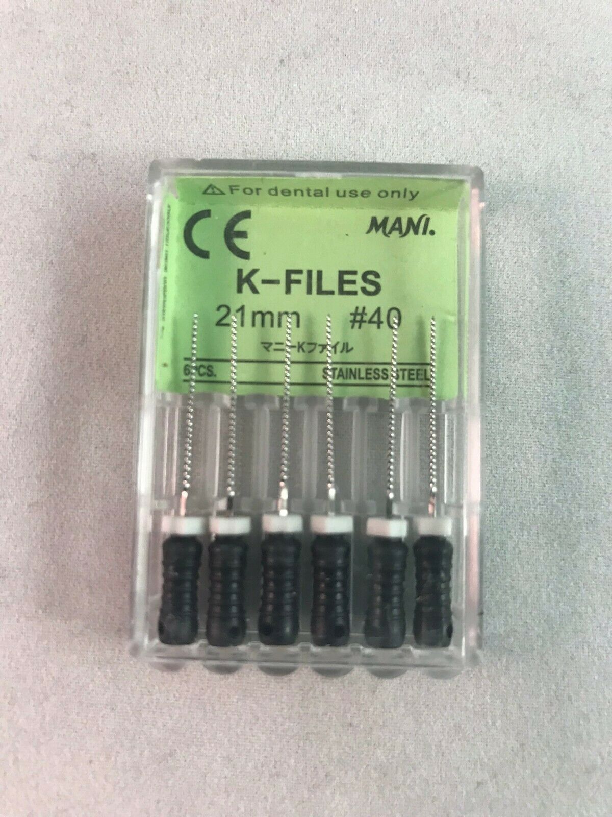 Mani Dental Root Canal Endo Stainless Steel K-files 21mm All Sizes 60 Files/pk