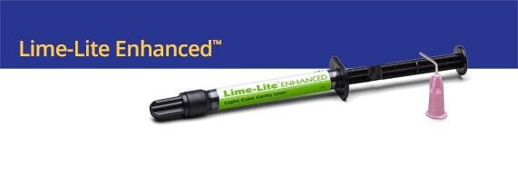 Pulpdent Lime-Lite ENHANCED Kit Light Cure Cavity Liner 4 x 1.2mL Syringes + 8 Tips