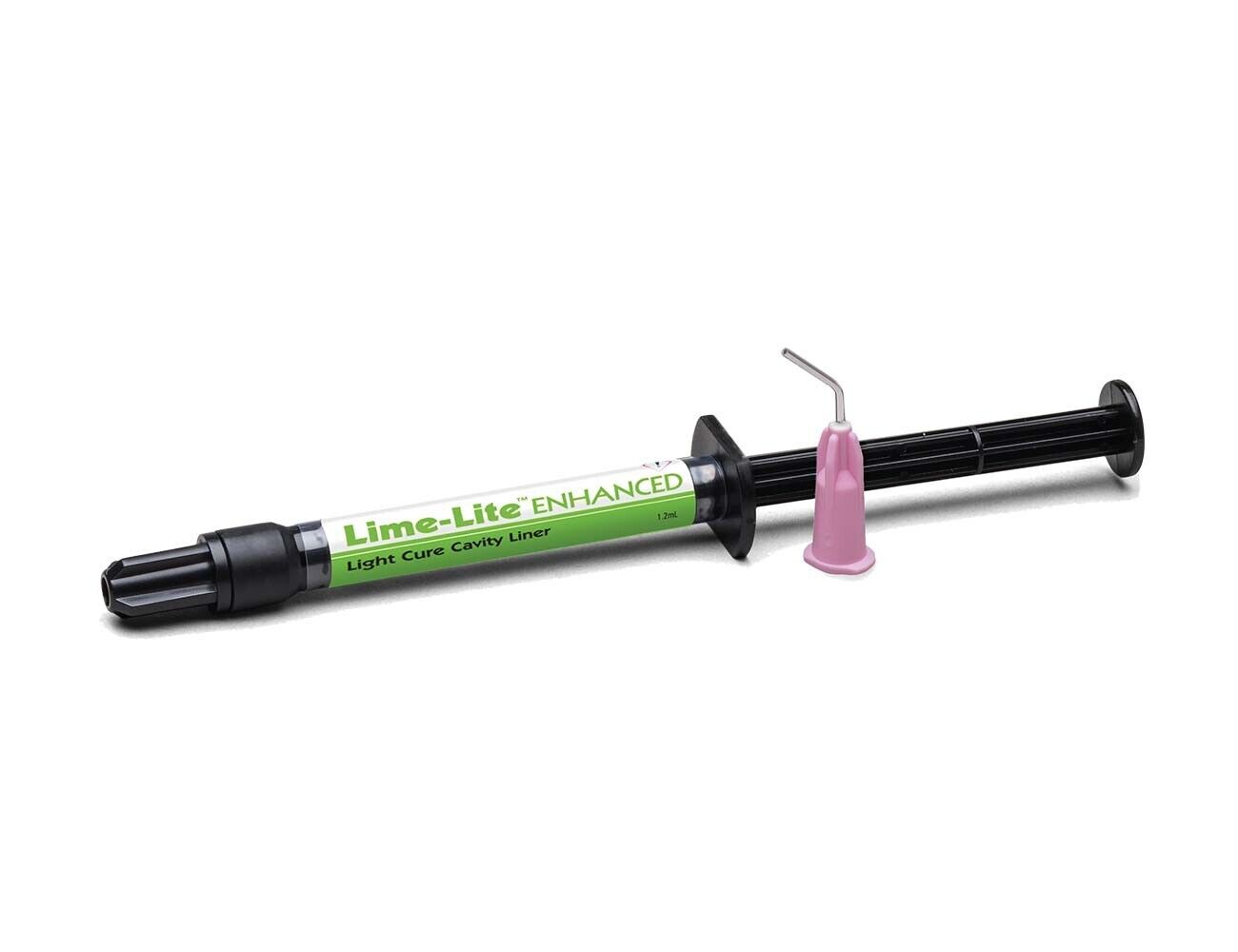 Pulpdent Lime-Lite ENHANCED Kit Light Cure Cavity Liner 4 x 1.2mL Syringes + 8 Tips