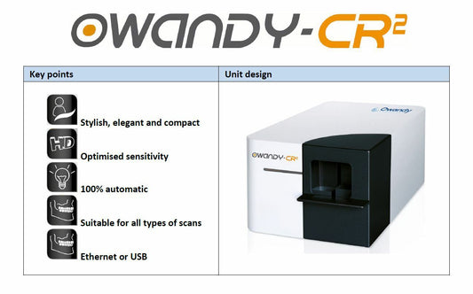 Owandy CR2 Intraoral Phosphor Plate PSP Scanner w/ 4 plates & accessories