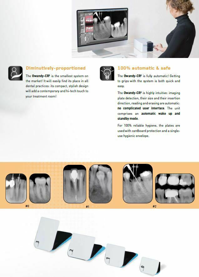 Owandy CR2 Intraoral Phosphor Plate PSP Scanner w/ 4 plates & accessories