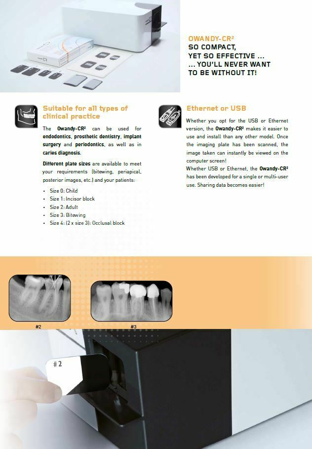 Owandy CR2 Intraoral Phosphor Plate PSP Scanner w/ 4 plates & accessories