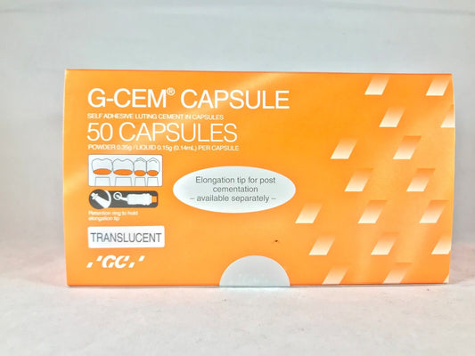 GC G-CEM CAPSULES Self-Adhesive Resin Luting Cement TRANSLUCENT– 50/Box
