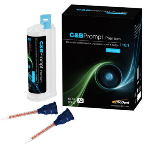 PacDent C&B Prompt 10:1 Temporary Crown & Bridge Material 50ml + 10 Tips
