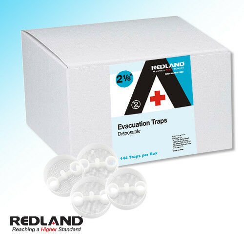 REDLAND Evacuation Traps Disposable 2-1/8" Diameter 144 Pcs/Box