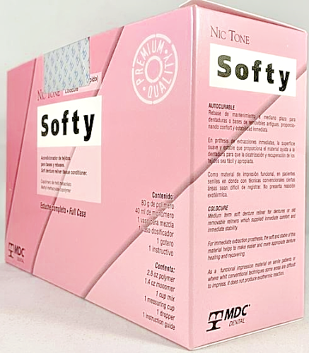 MDC NIC TONE COLDCURE SOFTY SOFT DENTURE RELINE TISSUE CONDITIONER FOR DENTURE