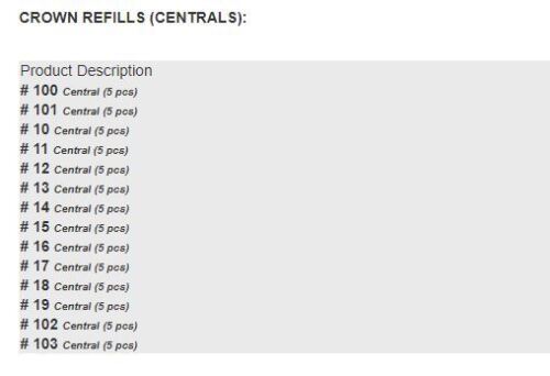 Temporary Poly carbonate Dental Crowns 5/Pk All Sizes Available