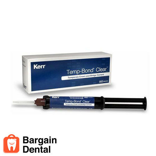 Kerr Dental Temp-Bond Clear Crown Bridge Cement Triclosan AutoMix Syringe