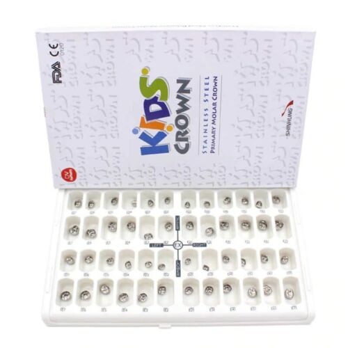 DENTAL SHINHUNG STAINLESS STEEL KIDS CROWN KOREAN (KIT OF 45 PCS)