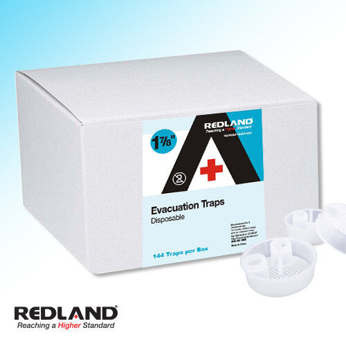 REDLAND Evacuation Traps Disposable 1-7/8" Dia 144 Pieces/Box -