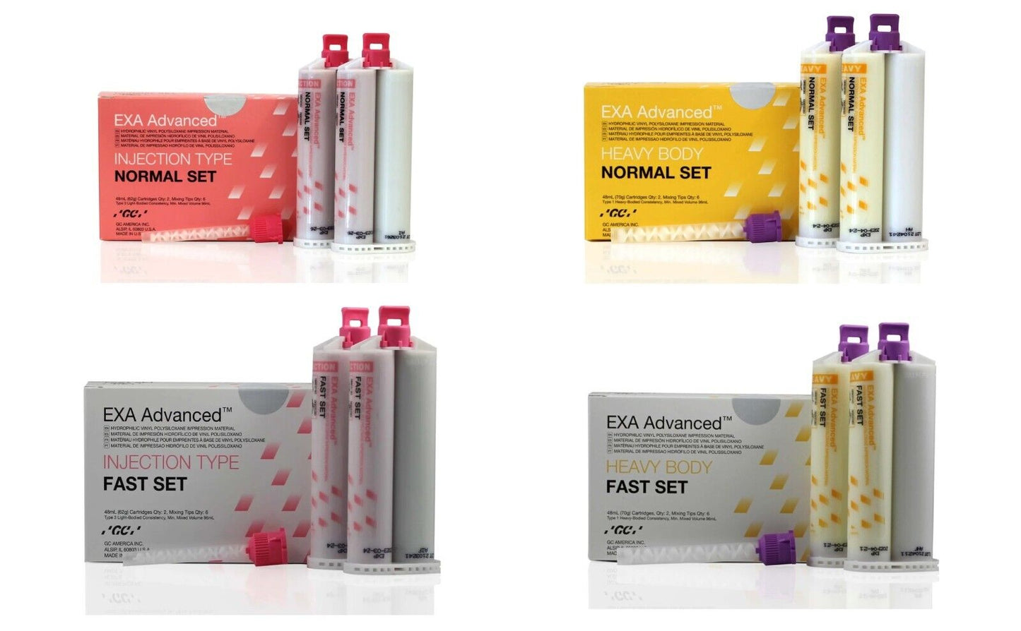 GC EXA Advanced Heavy / Injection & Reg/ Fast Set Impression Material 48mL+Tip