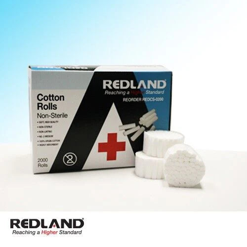 Redland Dental Medical COTTON ROLLS #2 MEDIUM Non-Sterile