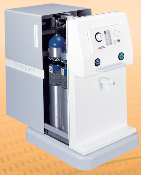 Accutron Dental Portable 4 Tank Nitrous Cabinet - Newport Flowmeter