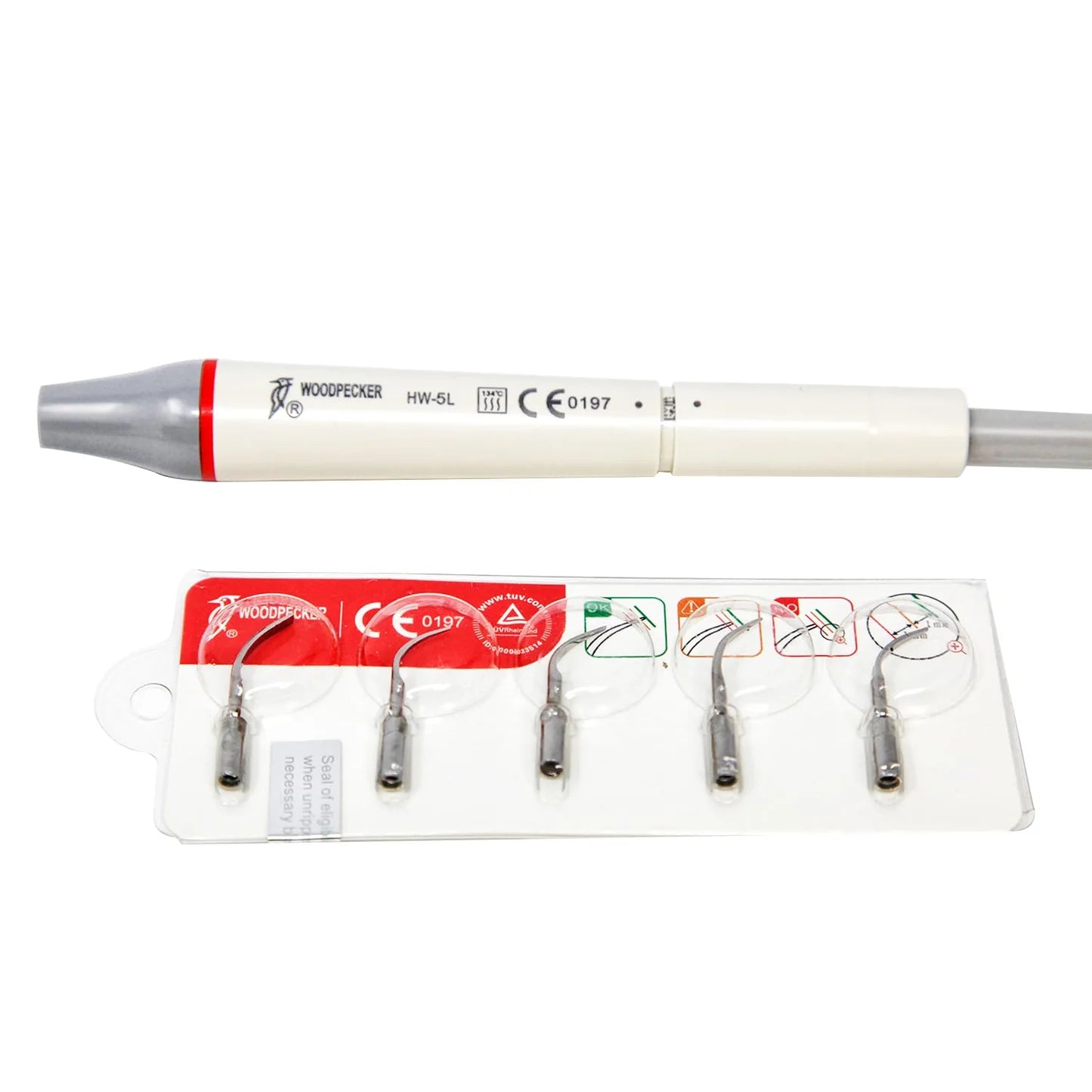 JMU Woodpecker UDS-E LED Dental Ultrasonic Scaler, 2 Water Bottles