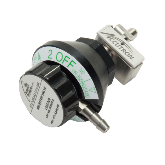 Accutron Oxygen Liter-Flow Selector Valve with Bracket