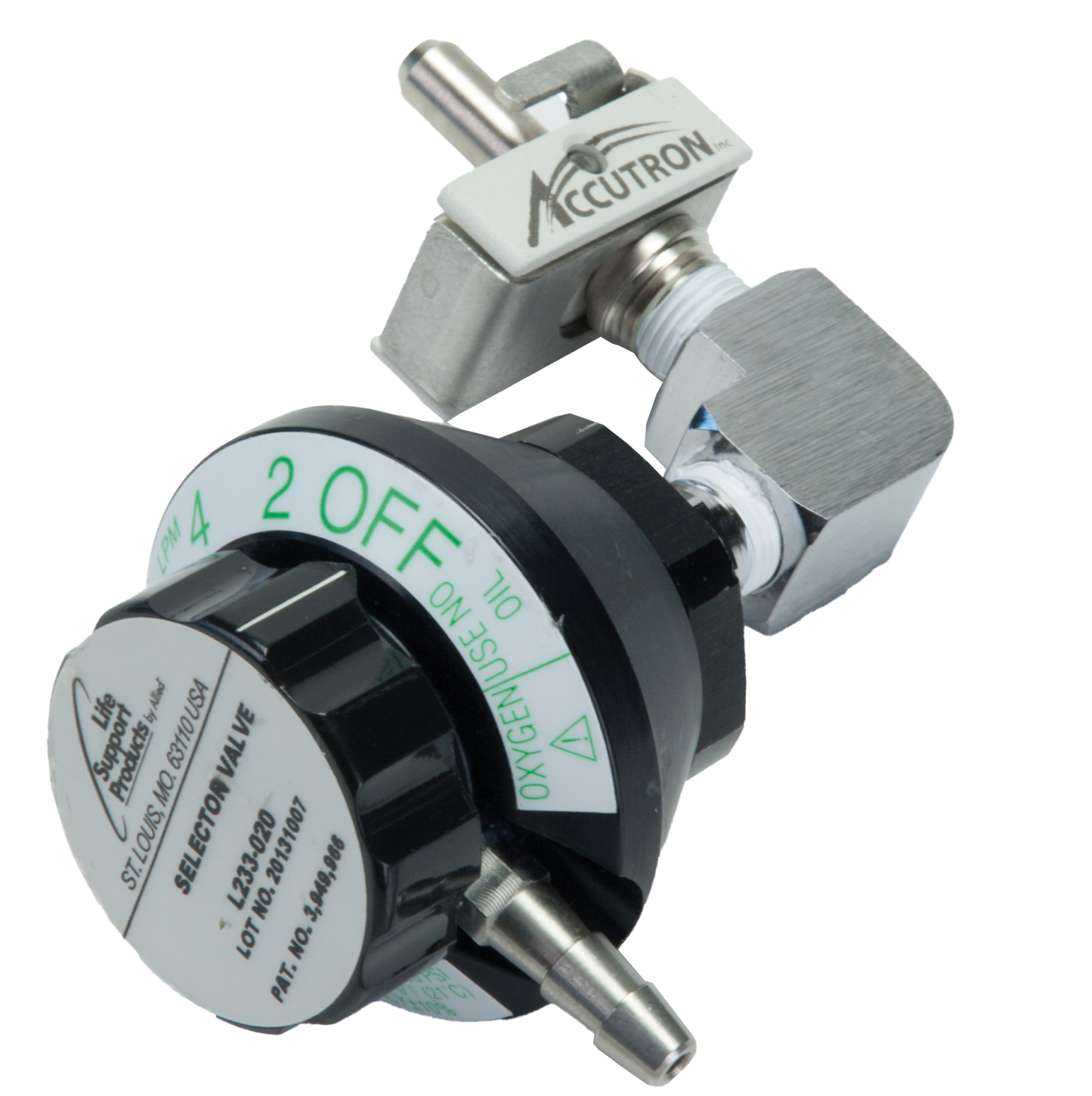 Accutron Oxygen Liter-Flow Selector Valve without EII