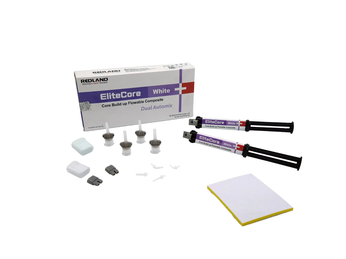 Redland Dental Elite-Core Core Build up Flowable Composite 2x10gm Syringe + Tips (White)