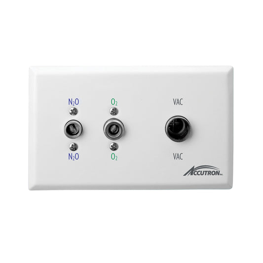 Accutron Recessed Q/C Triple Outlet (N2O-O2-Vac)