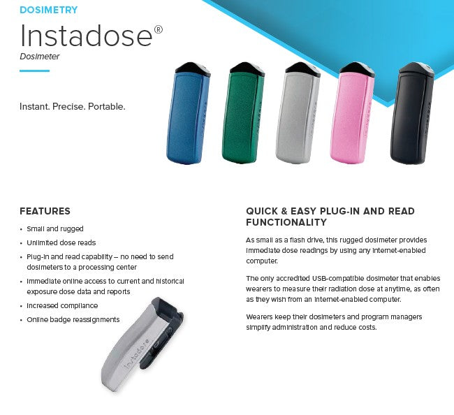 IC Care by Mirion Instadose USB-Compatible Unlimited On-Demand Radiation Exposure Results ( 1 year)