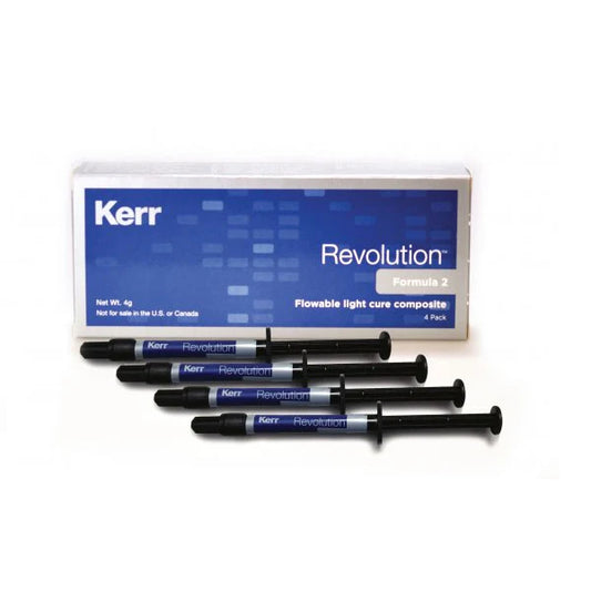 Kerr Revolution Formula 2 Flowable Light Cure Composite 4x1gm Syringe + 20 Mixing Tips [All Shades]