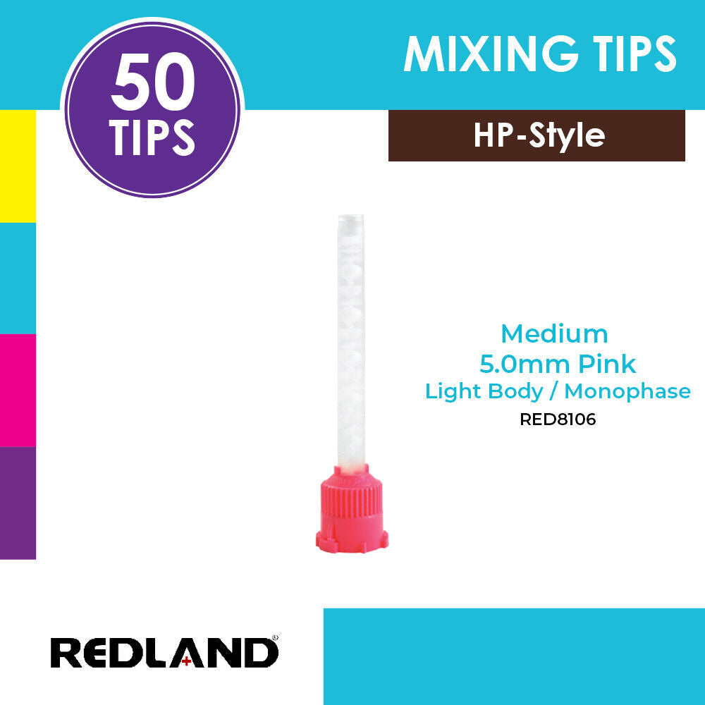 REDLAND Dental Mixing Tips for Impression Material, C&B, Cements 50/PK