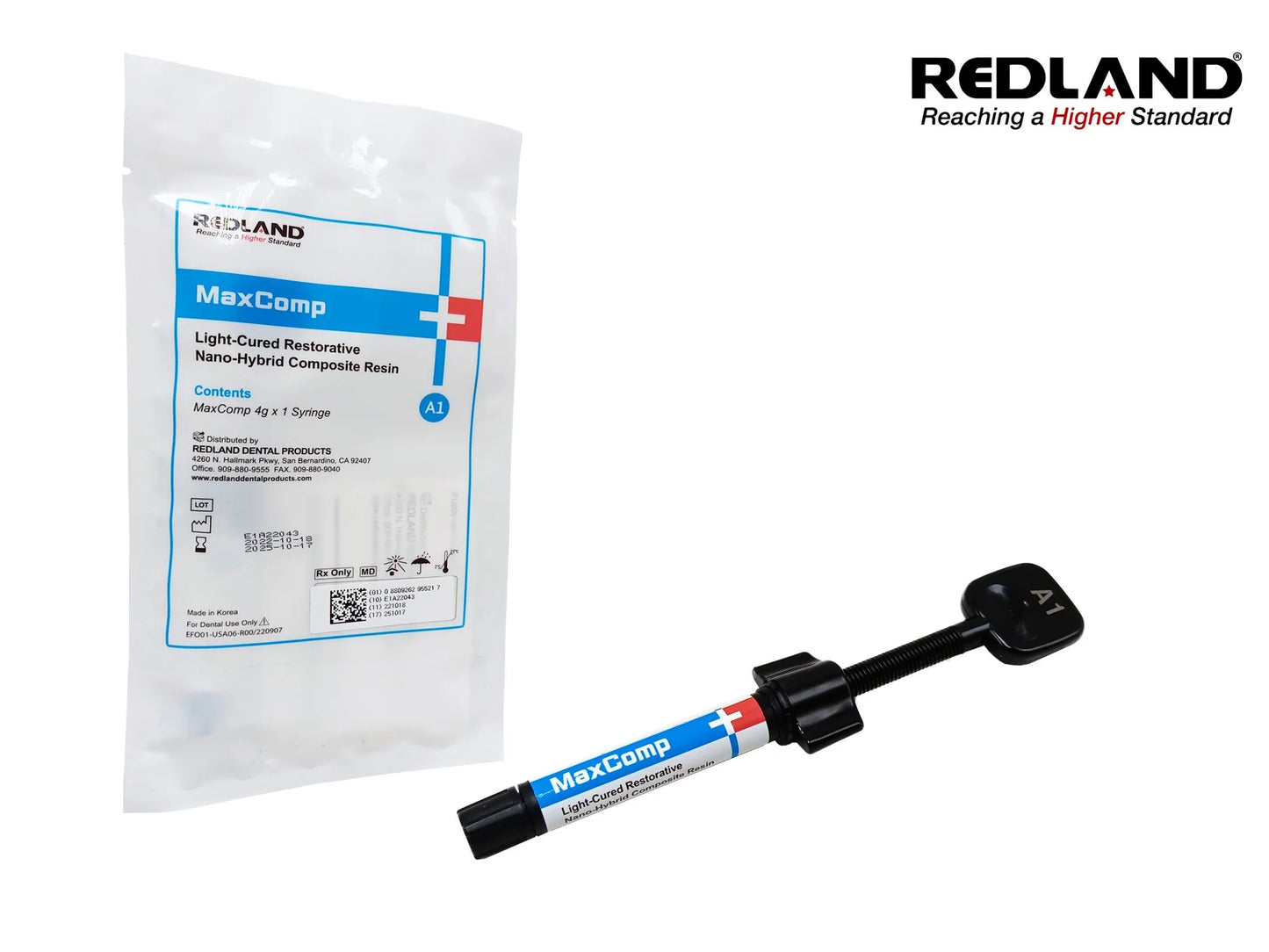 Redland Dental MaxComp Light-Cure Nano-Hybrid Composite Resin 4gm Syringe All Shade