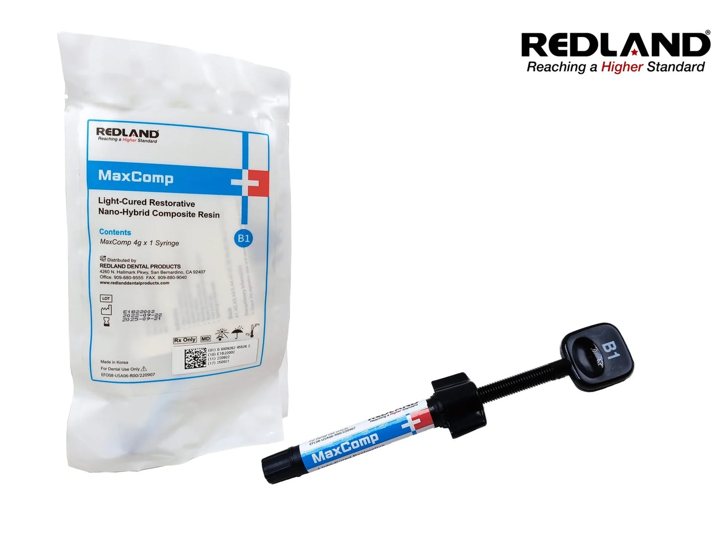 Redland Dental MaxComp Light-Cure Nano-Hybrid Composite Resin 4gm Syringe All Shade