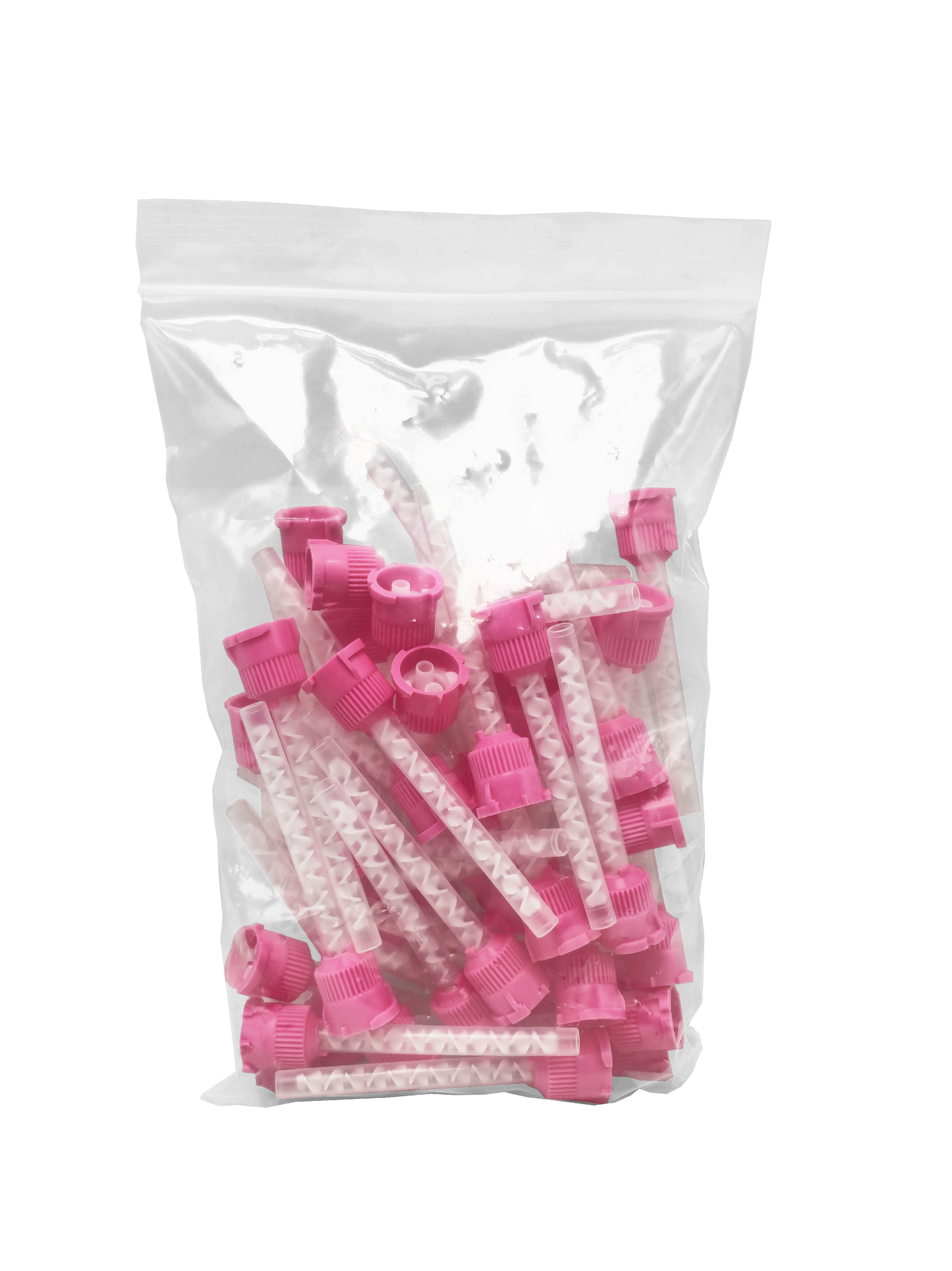 48-240 T-Mixer Style Mixing Tips, Pink, Medium (5.4mm), 48/Bag – 1:1