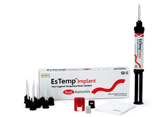 Spident EsTemp Implant Dental Temporary Cement Dual Automix 1x 8g Syringe